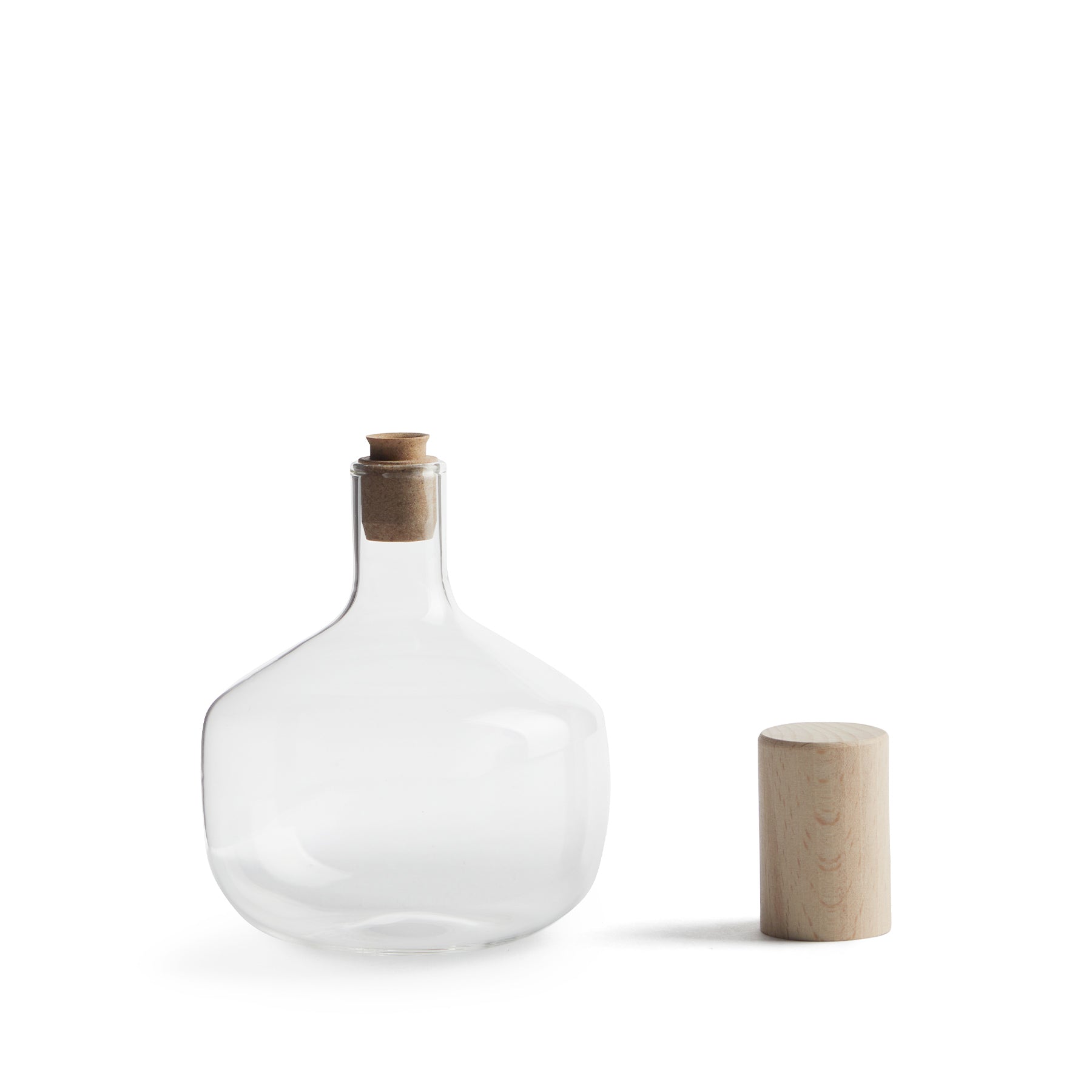 Clear Trulli Short Glass Bottle - Perfect for Water, Juice, and Cocktails at Home, Office, or Outdoor Picnics
