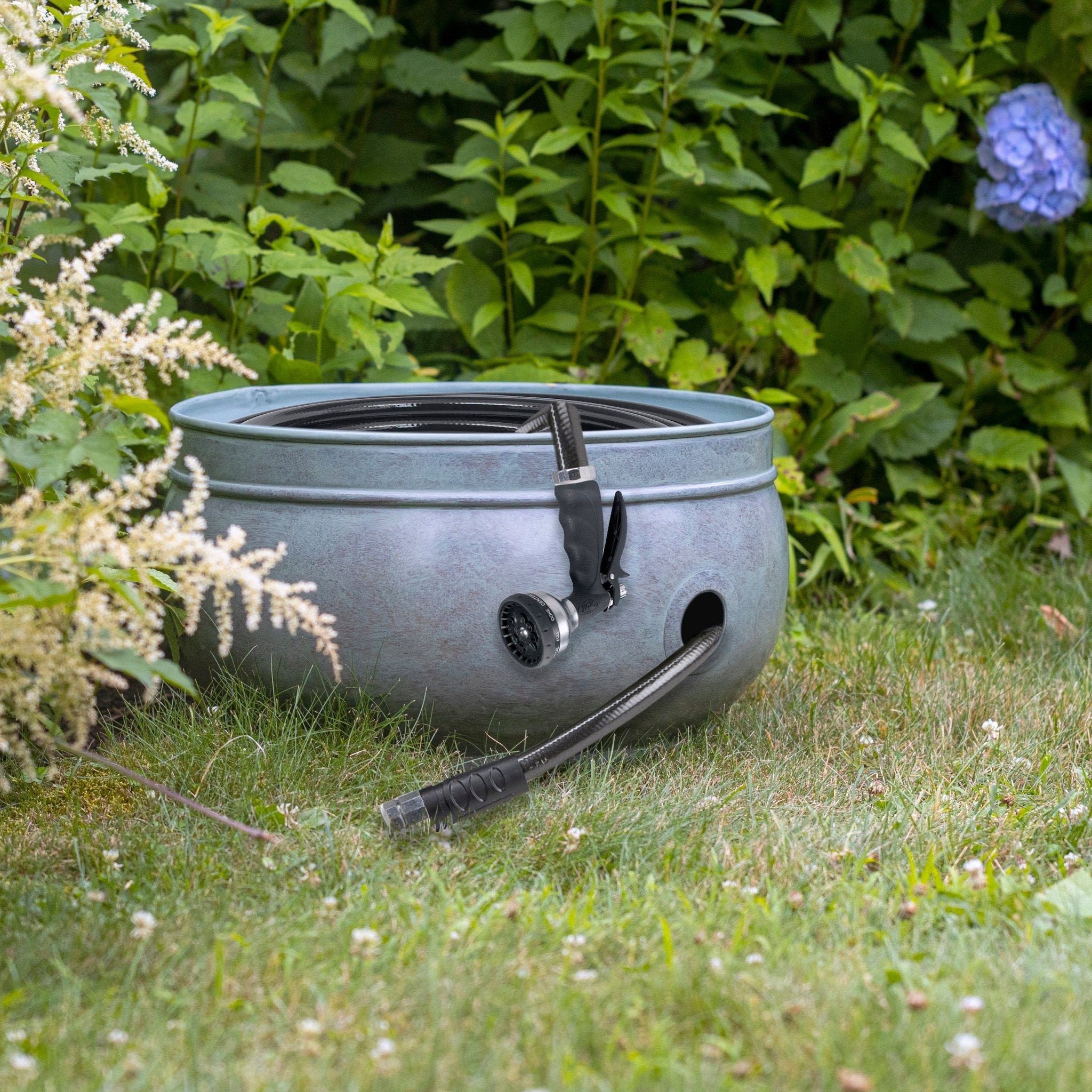 Sonoma Hose Pot - Blue Verde Outdoor Watering Can for Garden, Patio & Lawn Care | Durable & Stylish Watering Solution