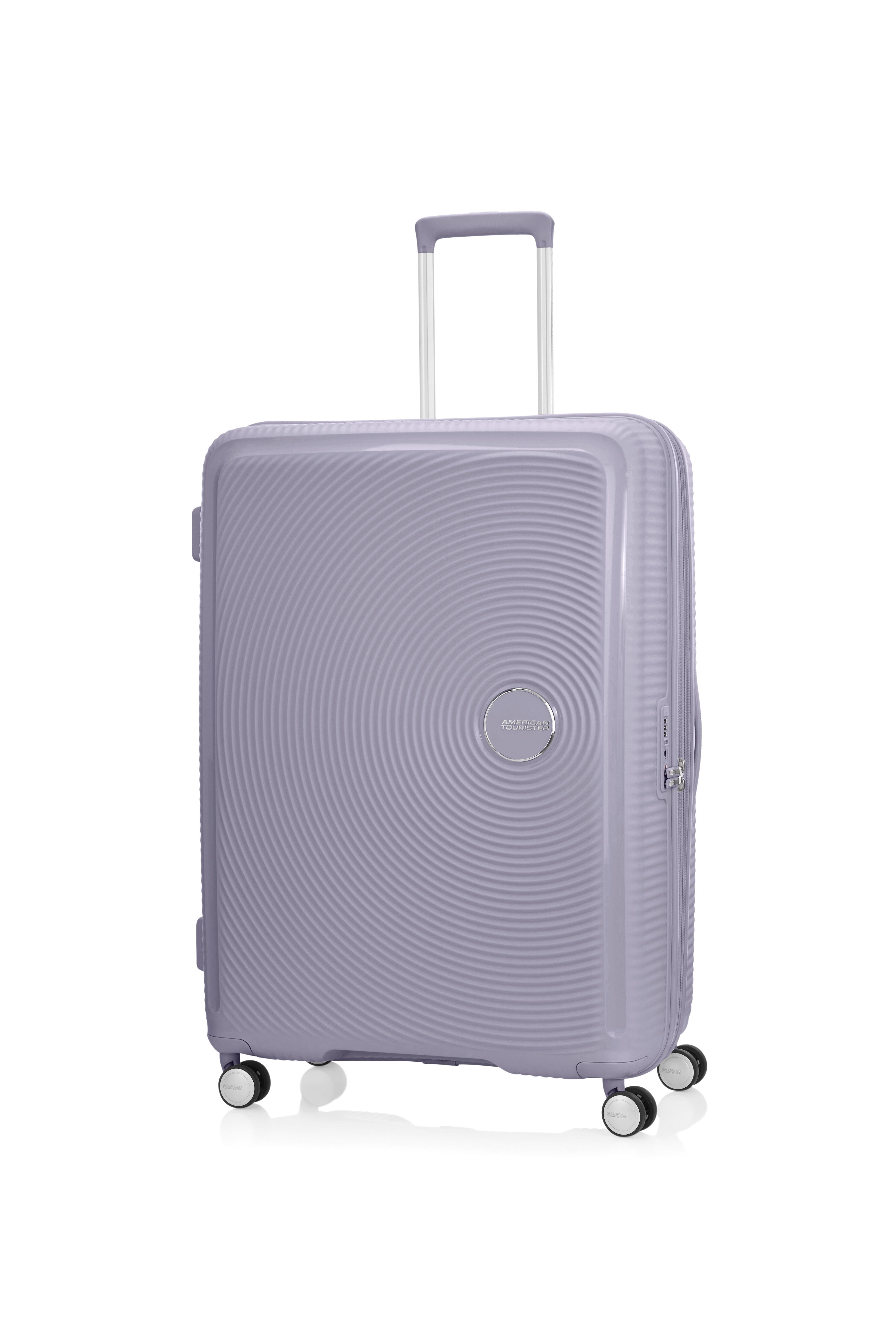 American Tourister CURIO 2.0 80/30 Expandable Spinner Luggage - Hushed Orchid Glow | Lightweight Suitcase for Travel, Business Trips & Vacations