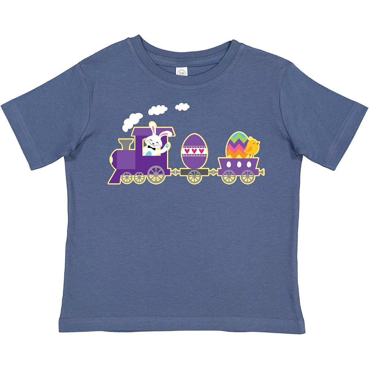 Inktastic Easter Bunny Rabbit Egg Train Toddler T-Shirt - Cute Easter Outfit for Kids, Boys & Girls - Perfect for Easter Egg Hunt, Spring Party & Family Photos