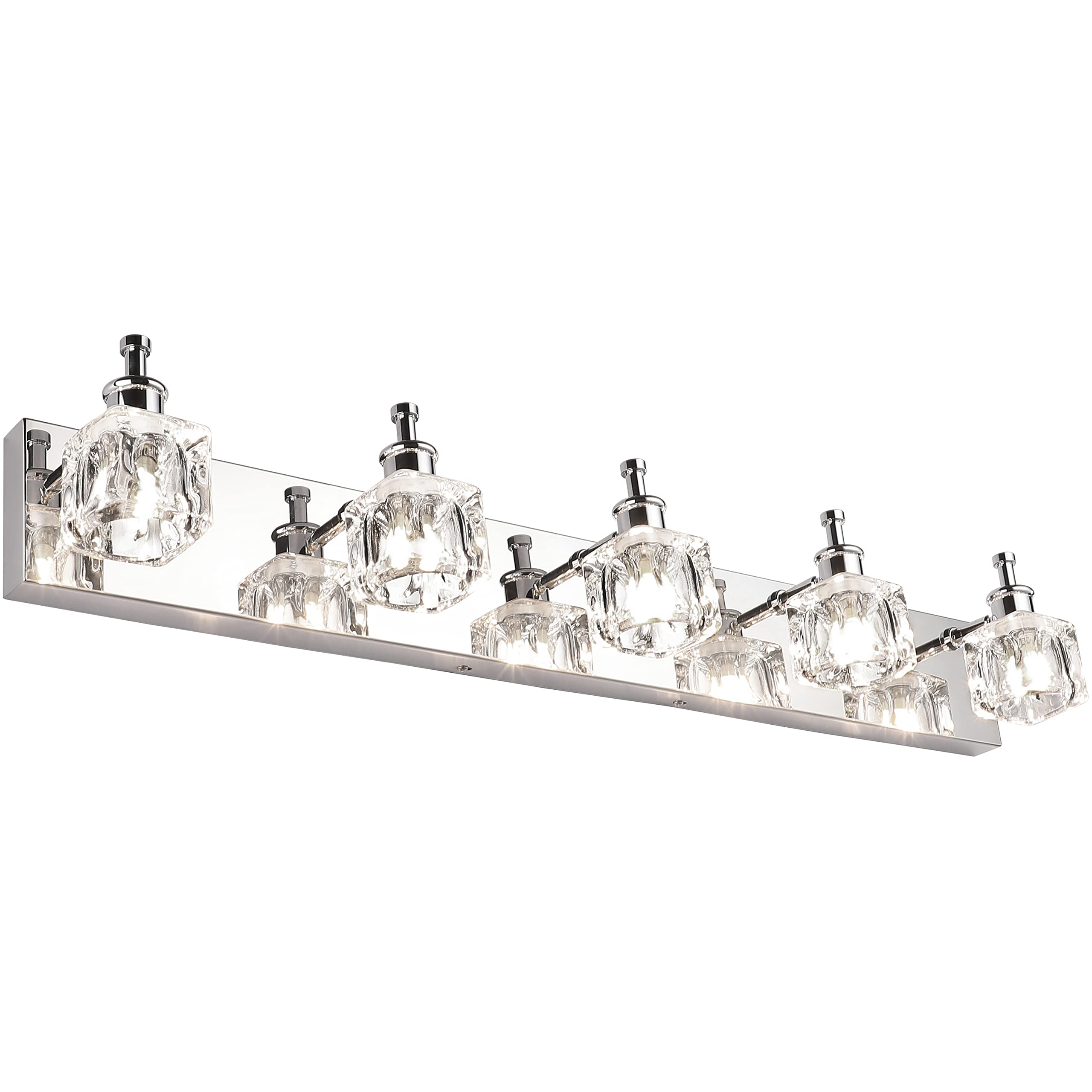 Modern Bathroom Vanity Light Fixtures - 5-Light LED Wall Sconce with Chrome Finish for Mirror Lighting (Bulbs Not Included) - Perfect for Bathroom, Powder Room, and Dressing Area Illumination