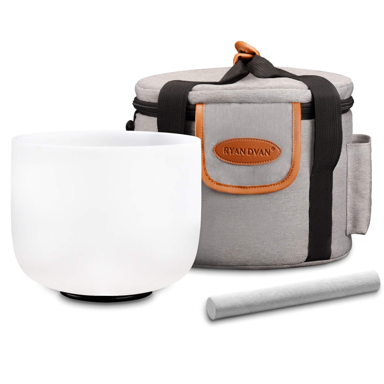 RYAN DVAN 440Hz Perfect Pitch 10-Inch E Note Crystal Singing Bowl with Suede Striker & Padded Case - Solar Plexus Chakra Healing, Meditation, Yoga & Mindfulness Accessories for Relaxation & Stress Relief
