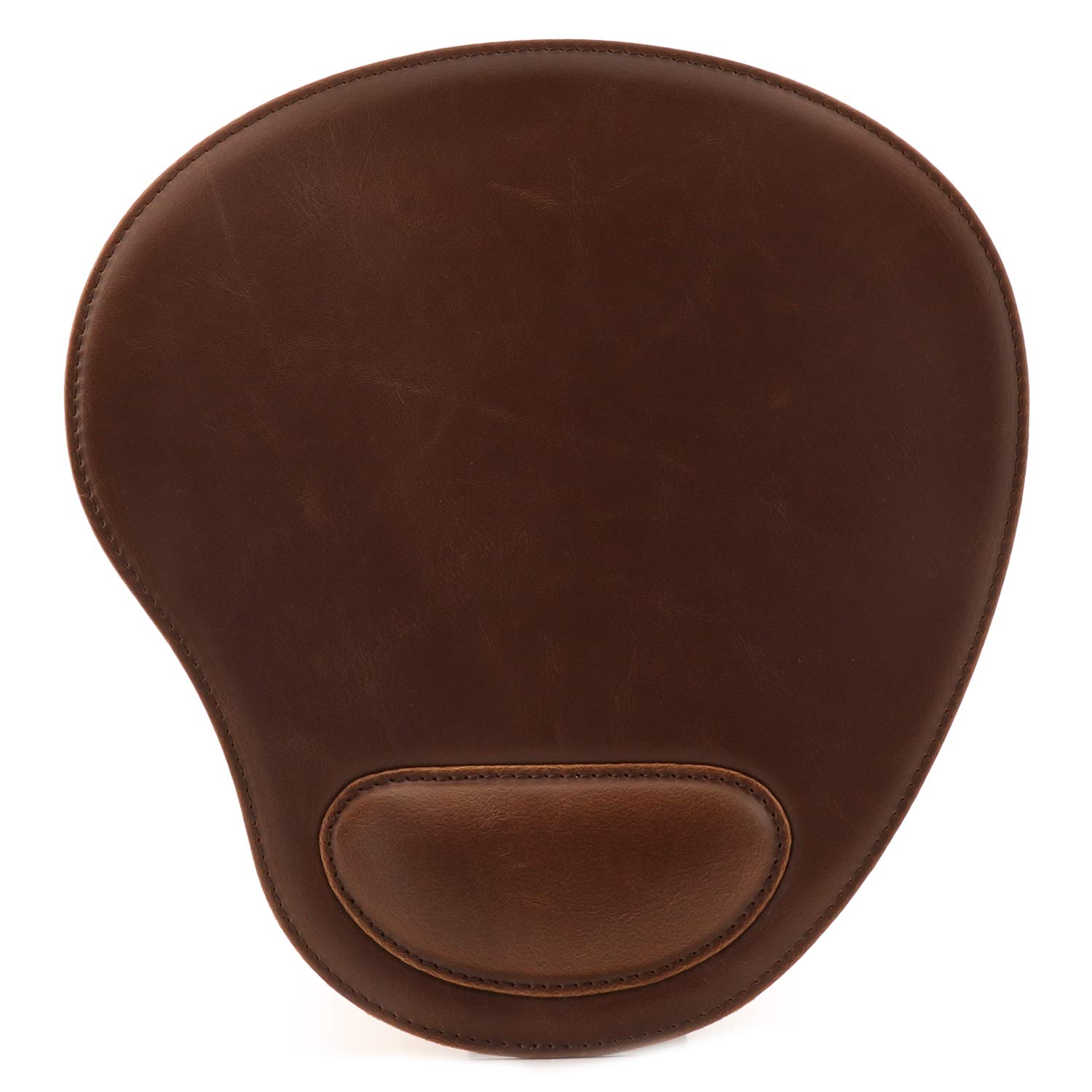 Premium PU Leather Oval Non-Slip Mouse Pad with Ergonomic Wrist Rest - Waterproof Surface & Comfort Memory Foam - Lightweight Design for Laptop & Desktop Computers - Perfect for Office, Gaming & Home Workspaces