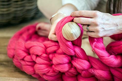 Clootess Bulky Chunky Yarn - 11 lbs Big Roving Wool for Hand Knitting, DIY Crochet, Sofa & Bed Throw Blankets (Rose Red) - Perfect for Cozy Home Decor and Winter Crafts