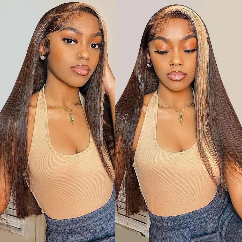 Skunk Stripe Wig Collection | eullair Must Have Gorgeous Colored Highlight Lace Frontal Wig for Women - Perfect for Cosplay, Parties & Fashion Styling