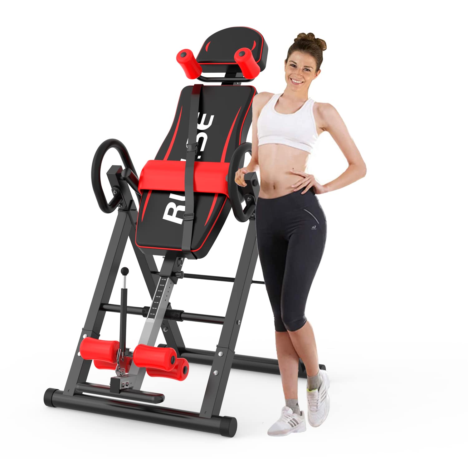 LINKLIFE Heavy Duty Folding Inversion Table with Adjustable Headrest & Safety Belt - Back Pain Relief Therapy Equipment for Home Use | Ideal for Spinal Decompression, Yoga Stretching & Fitness Recovery