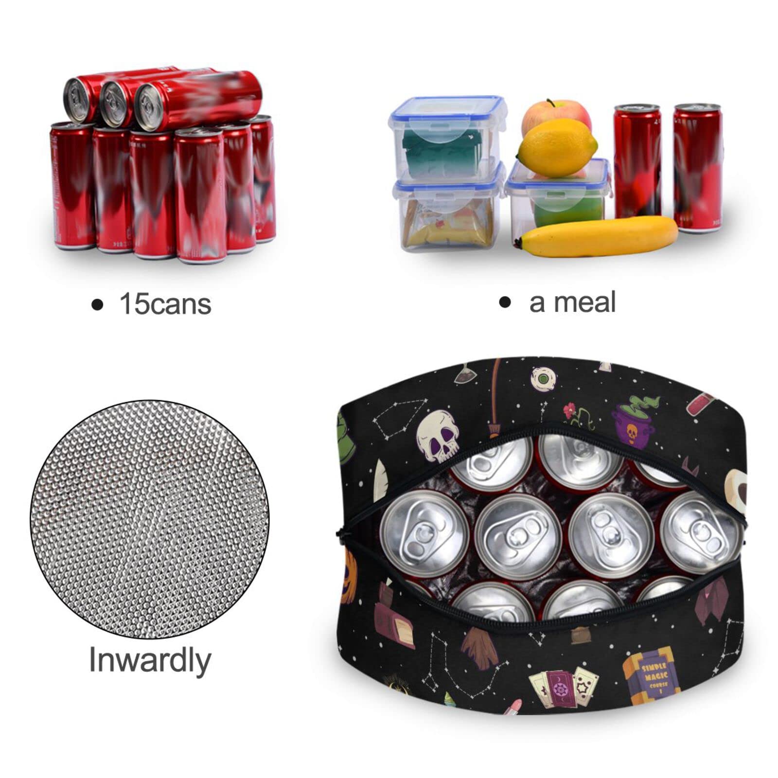 Witch Astrology Insulated Lunch Bag - Reusable Thermal Tote for Women & Men - Perfect for Office, School, Picnic & Hiking - Stylish & Functional Lunch Carrier