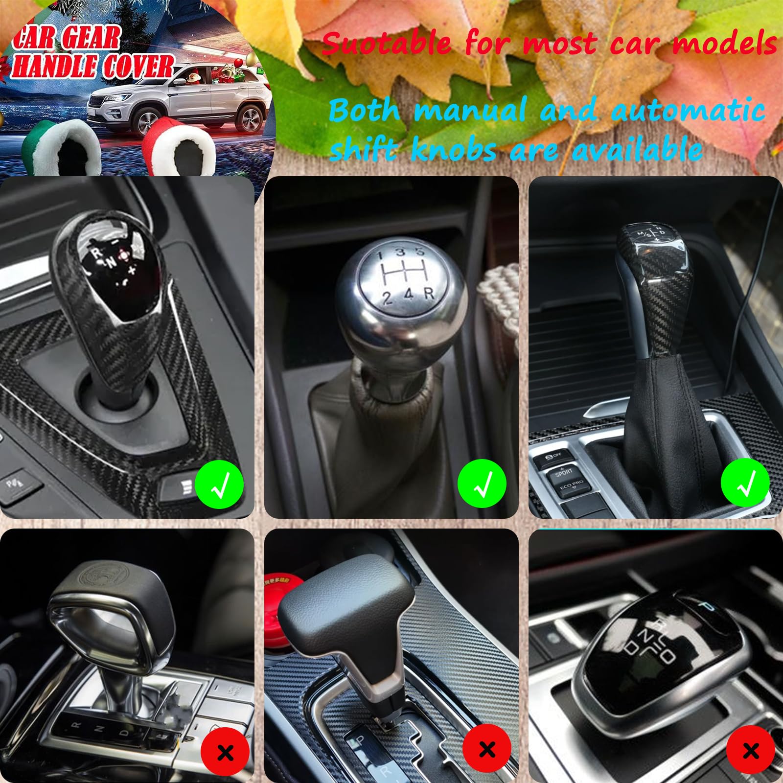 Universal Car Gear Shift Hoodie Cover - Soft & Durable Gear Shifter Protector for Cars, Trucks & SUVs | Perfect Automotive Interior Accessory & Gift for Christmas (Green) | Ideal for Road Trips, Daily Commutes & Car Enthusiasts