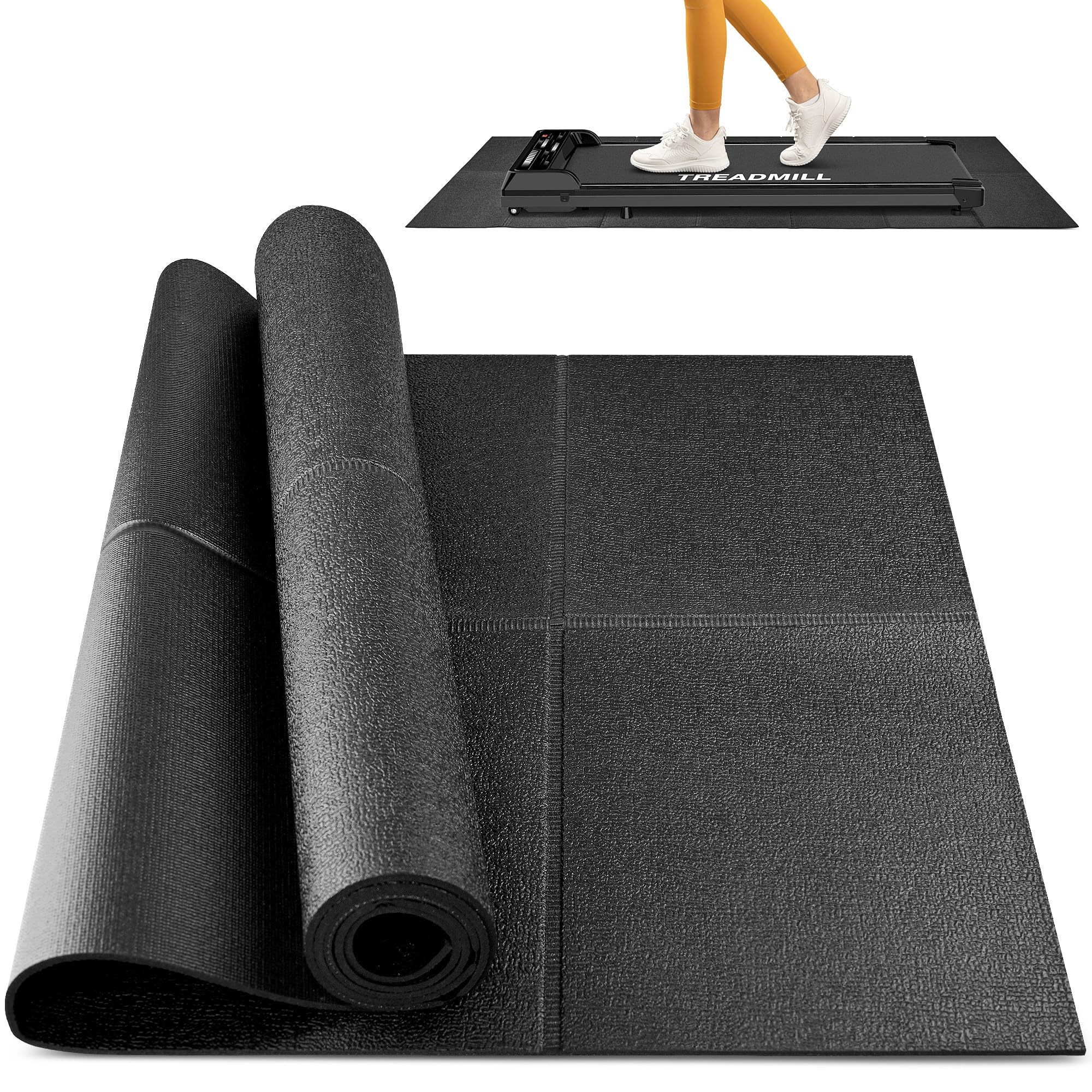 Foldable Treadmill Mat - Non-Slip Shock Absorbing for Home Gym