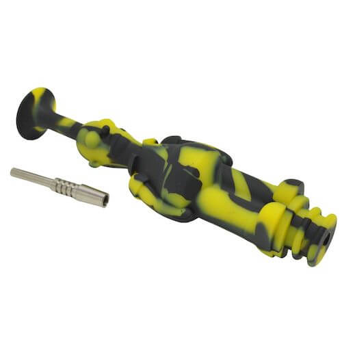 Homer Simpson Nectar Collector Kit - Silicone Dab Rig with Titanium Tip for Concentrates - Perfect for Home Use & On-The-Go Dabbing