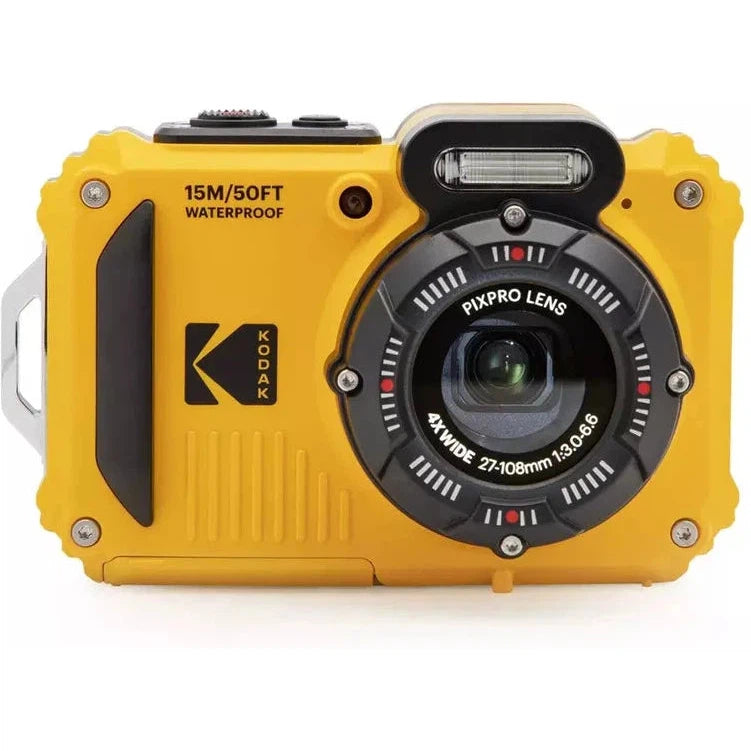Kodak PIXPRO WPZ2 16MP Waterproof Digital Camera with 4x Zoom - Yellow | Underwater Photography, Beach Vacations & Outdoor Adventures