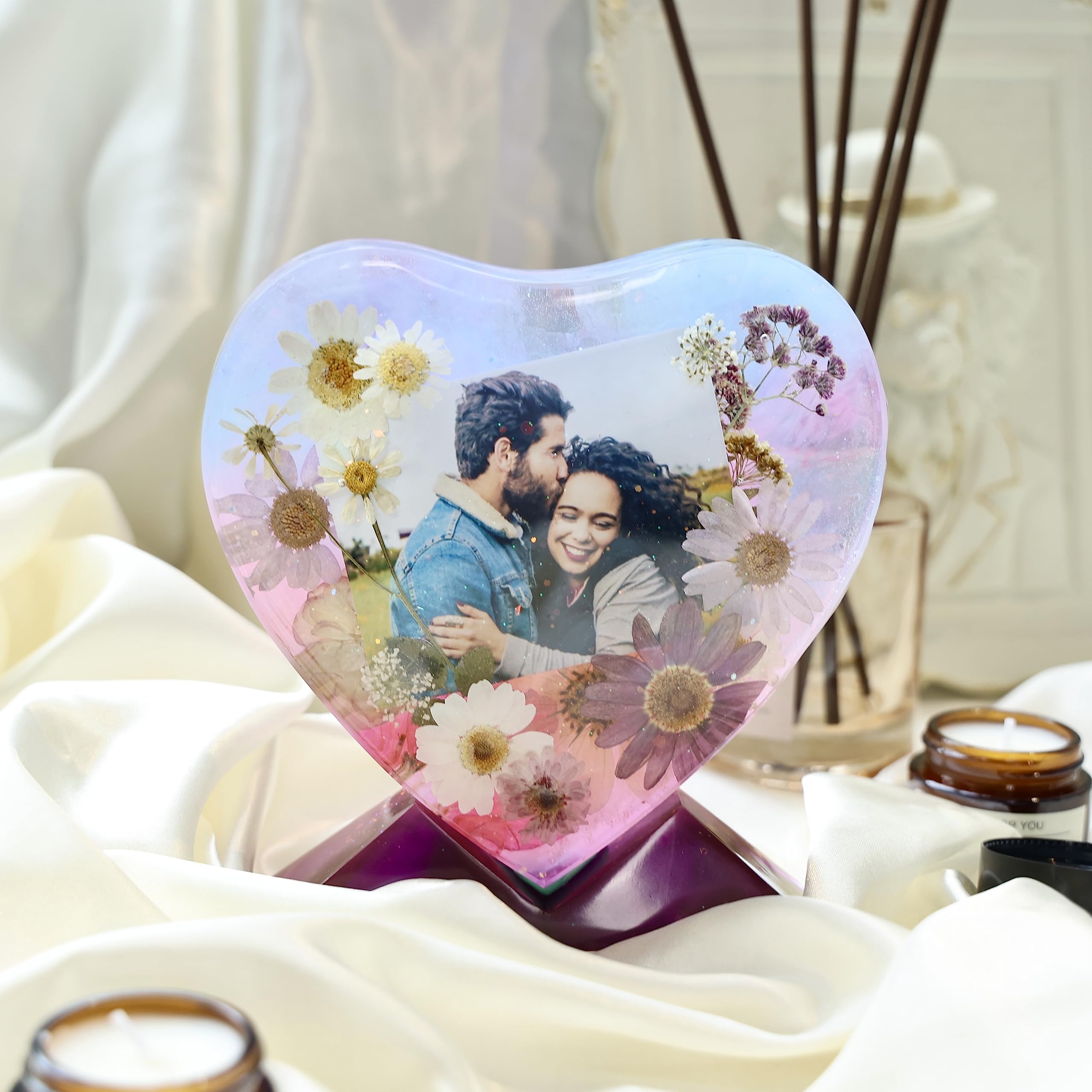 Premium Large Silicone Epoxy Resin Molds - Rectangle & Heart Picture Frame Molds for DIY Home Decor, Table Centerpieces, Wall Art, and Craft Projects