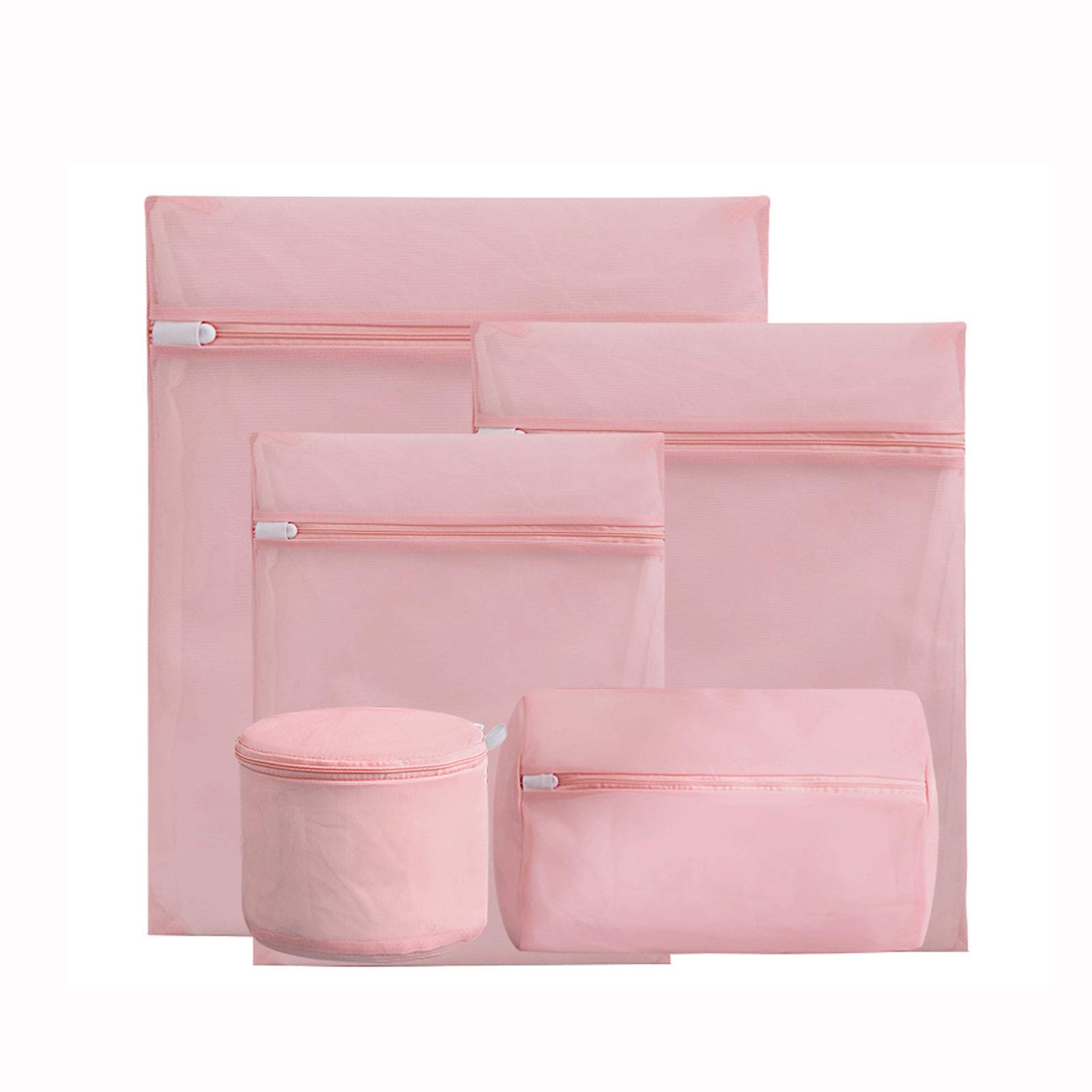 XYJNN Mesh Laundry Bag for Delicates - Anti-Deformation Washing Machine Bag for Sweaters & Underwear (Pink) - Perfect for Travel, Dorm & Home Laundry Organization