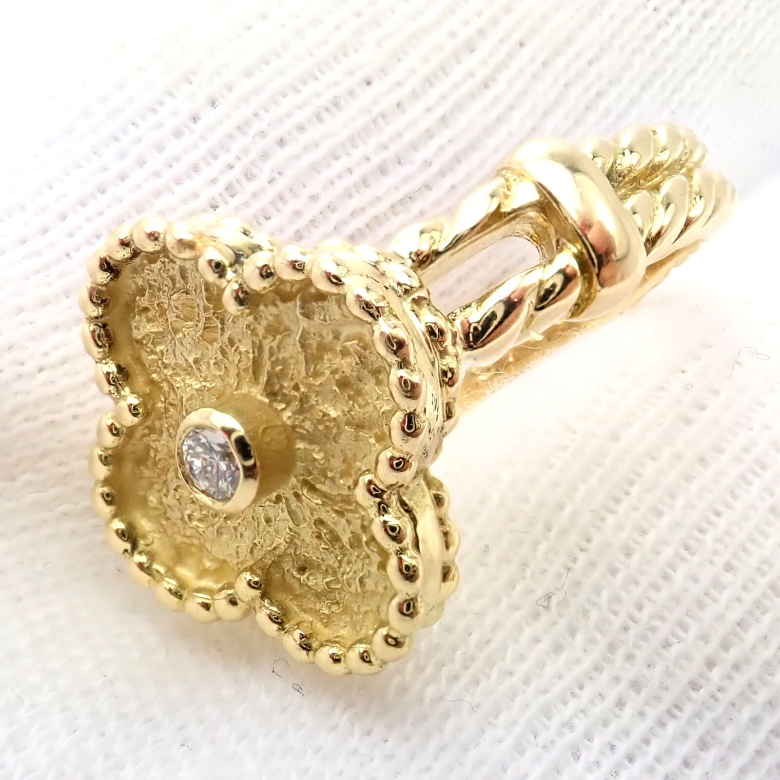 Authentic Van Cleef & Arpels Vintage Alhambra 18k Yellow Gold Diamond Ring 4.75 - Luxury Jewelry for Women, Perfect for Weddings, Anniversaries & Special Occasions