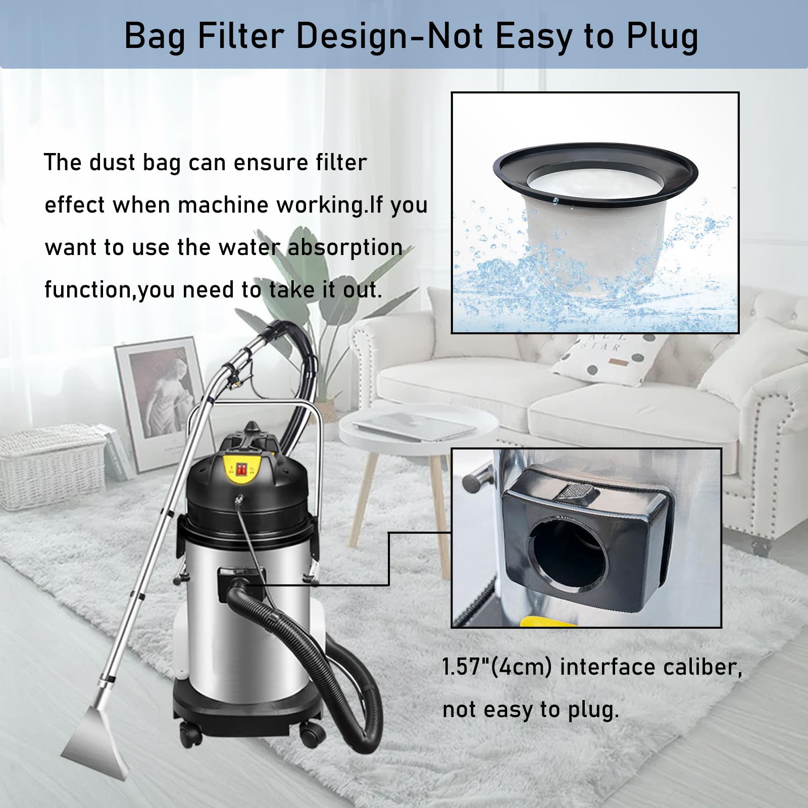 INTSUPERMAI 1000W Commercial Carpet Cleaning Machine - 3-in-1 Wet/Dry Vacuum Extractor with 30L Capacity - Perfect for Deep Cleaning Carpets, Upholstery, and Hard Floors in Homes, Offices & Hotels