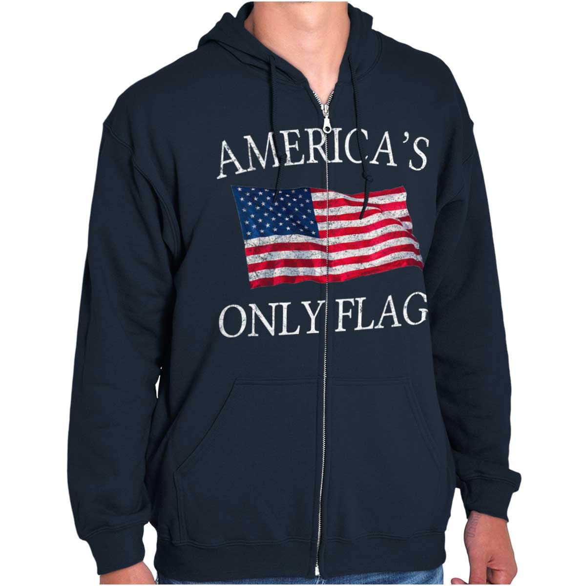 USA Pride Zip Up Hoodie - American Flag Design for Men & Women - Patriotic Casual Wear