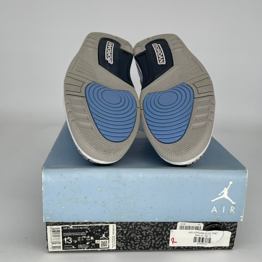 AIR JORDAN 3 UNC Men's Basketball Shoes Size 13 - Authentic Retro Sneakers CT8532-104 for Casual Wear & Sports Performance
