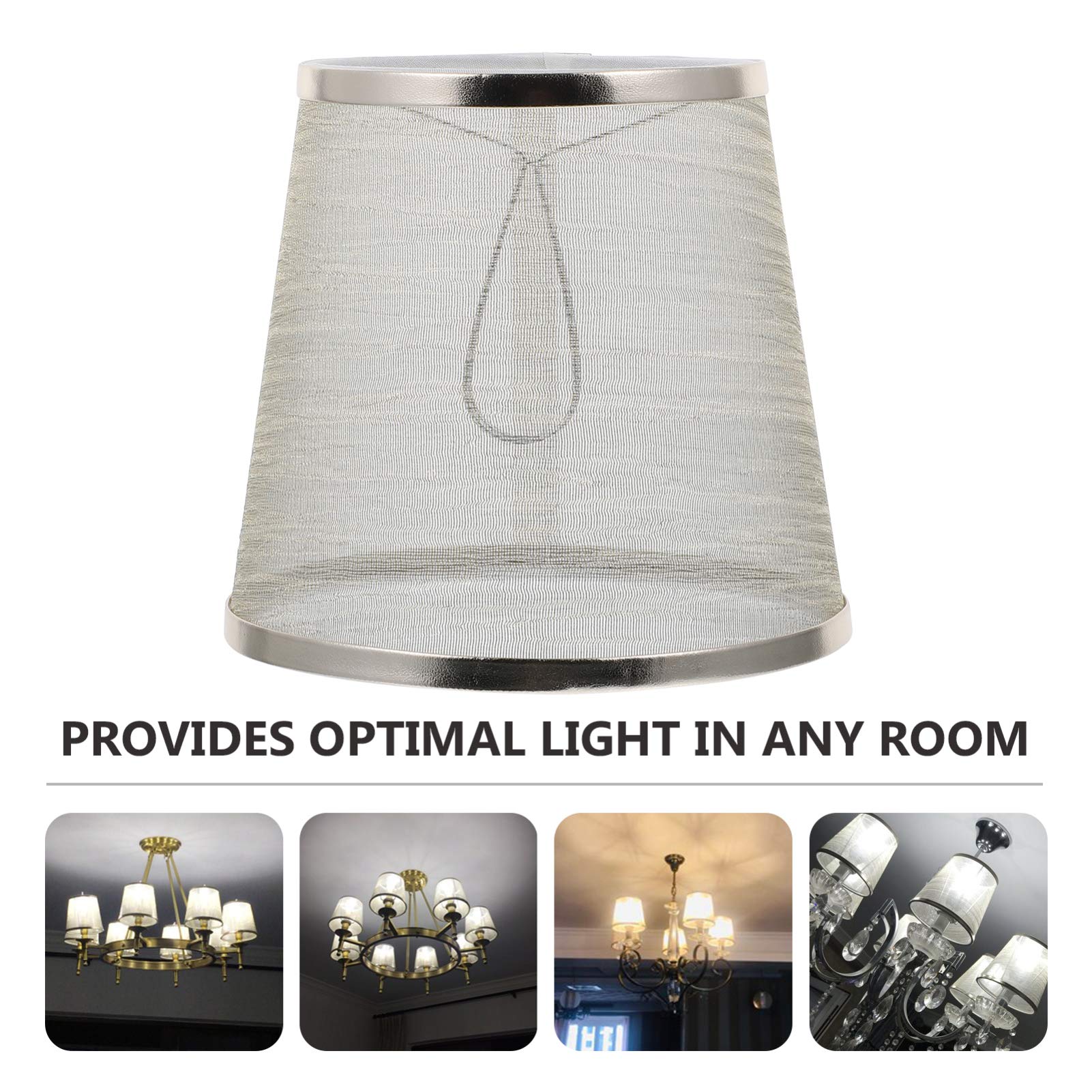 Beaupretty 2-Pack Mini Chandelier Lamp Shades - Small Fabric Lampshades for Table & Floor Lamps - Gold Farmhouse Decor - Perfect for Living Room, Bedroom & Dining Room Lighting