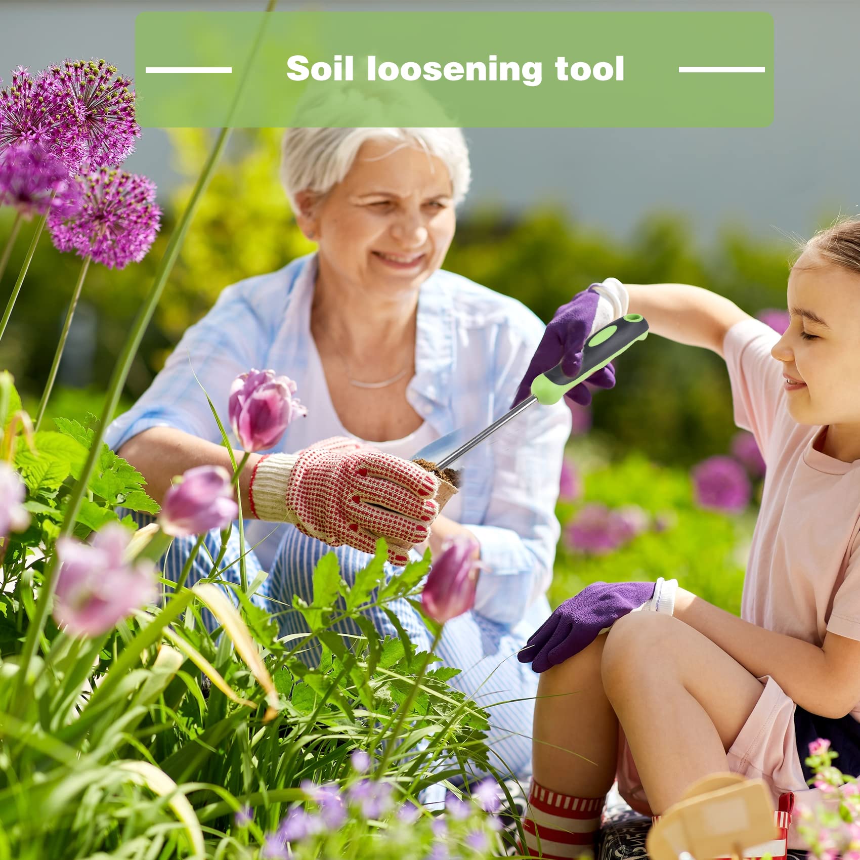 Stainless Steel Dandelion & Weed Puller Tool with Ergonomic Rubber Handle - Heavy Duty Garden Weeder for Lawn Care, Yard Maintenance & Organic Gardening