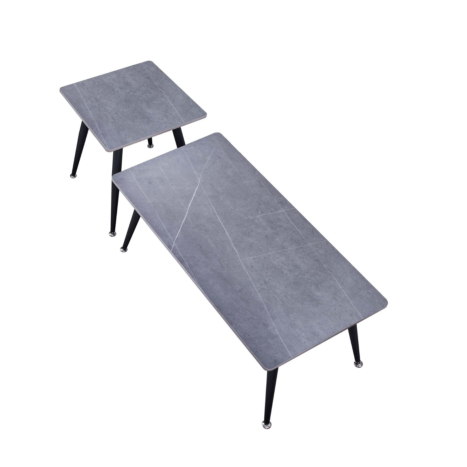Criterionâ¢ Modern Grey Sintered Stone End Table with Sturdy Metal Legs - Perfect for Living Room, Bedroom or Office Side Table