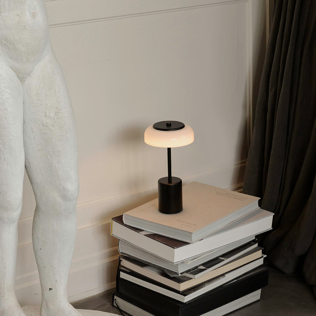 Blossi Mini Portable Table Lamp - USB Rechargeable Night Light for Bedroom, Desk, Nursery | Dimmable LED Reading Light with Touch Control, Warm White Light for Home, Office, Travel