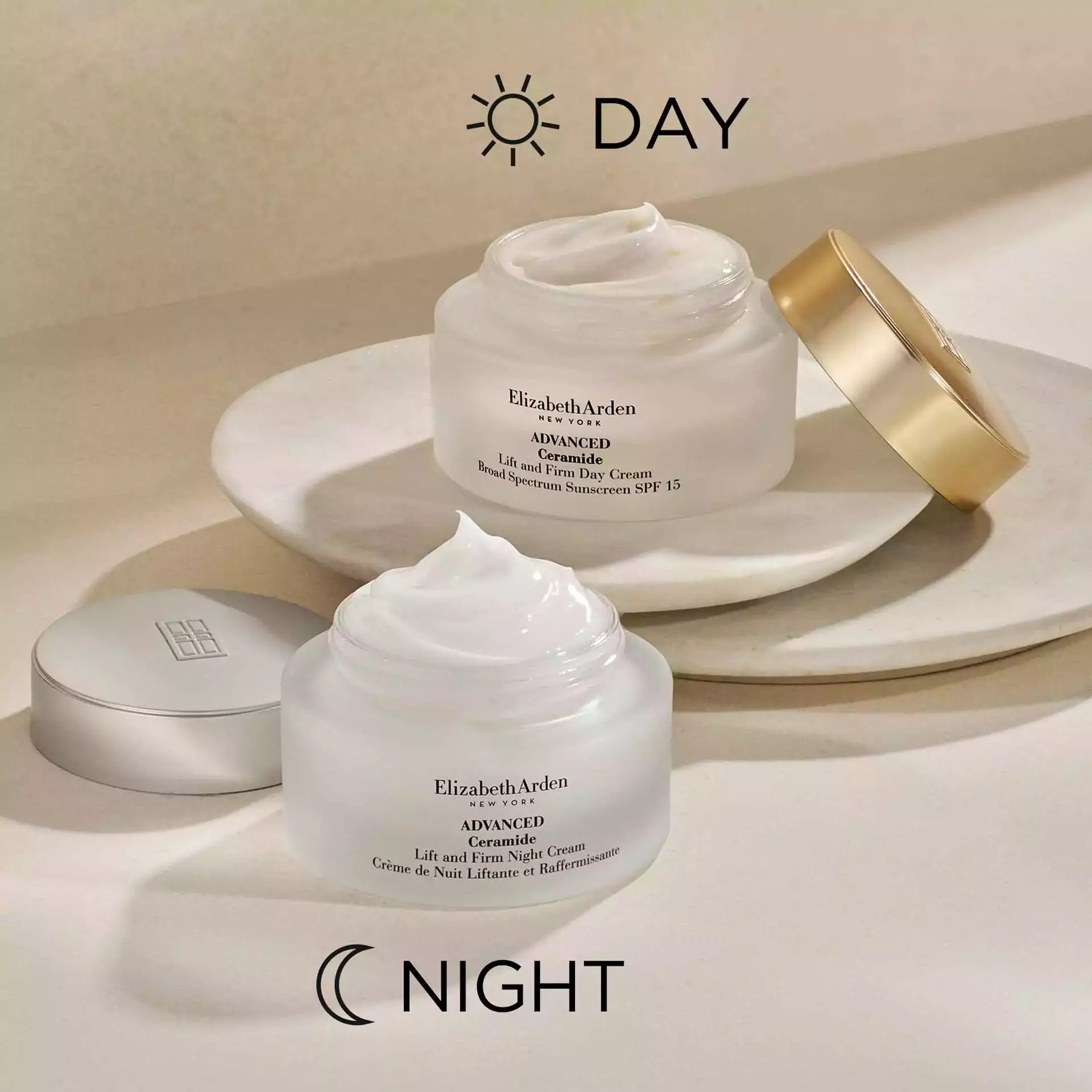 Advanced Ceramide Lift & Firm Day SPF + Night Cream Set - Anti-Aging Skincare Duo for Wrinkles & Dry Skin | Daytime Protection & Overnight Repair