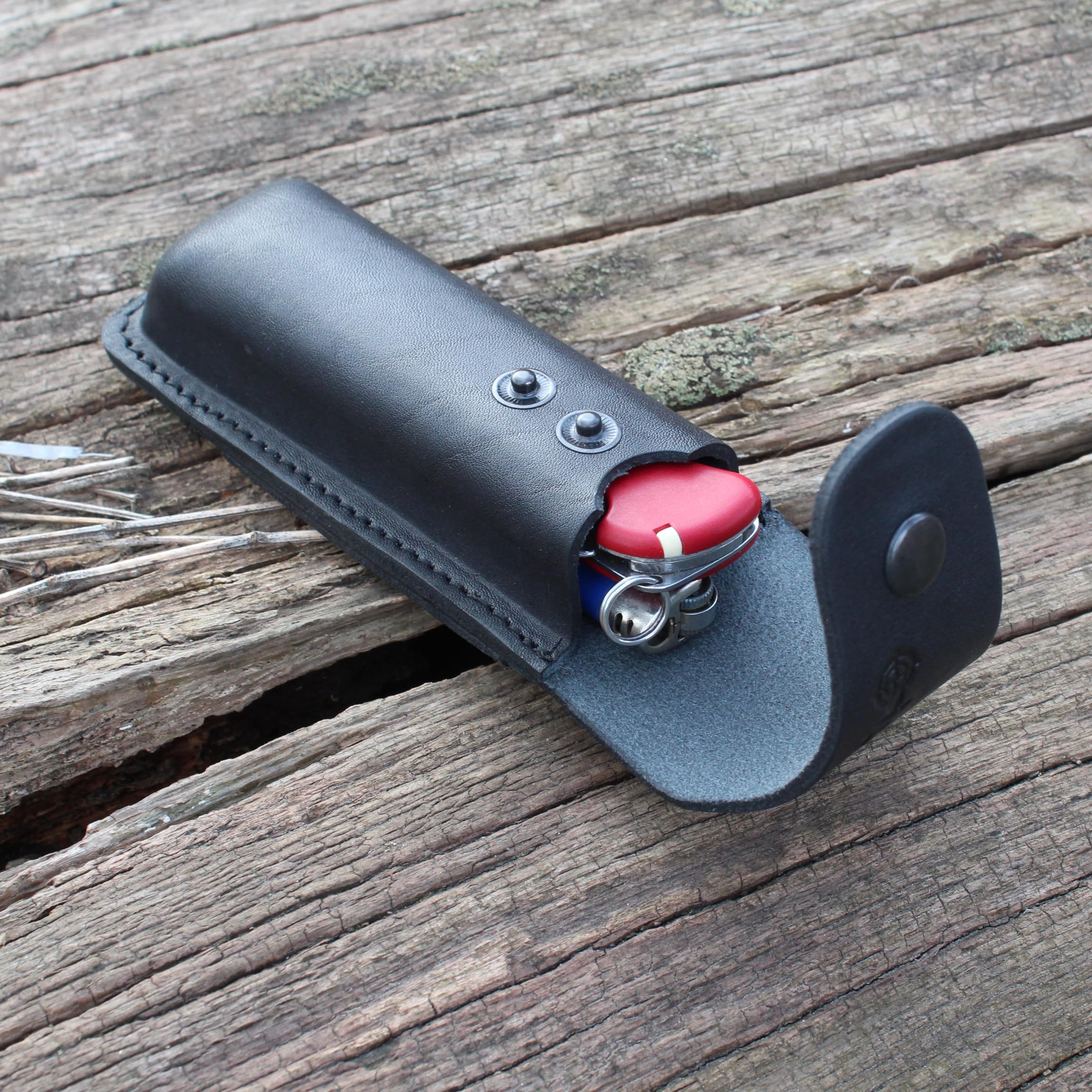Premium Leather Folding Knife Sheath - Full Size Pocket Knife Holster for Large EDC Knives | Belt Loop for Vertical/Horizontal Carry | Secure Snap Closure Pouch for Multitools - Perfect for Camping, Hiking & Outdoor Adventures