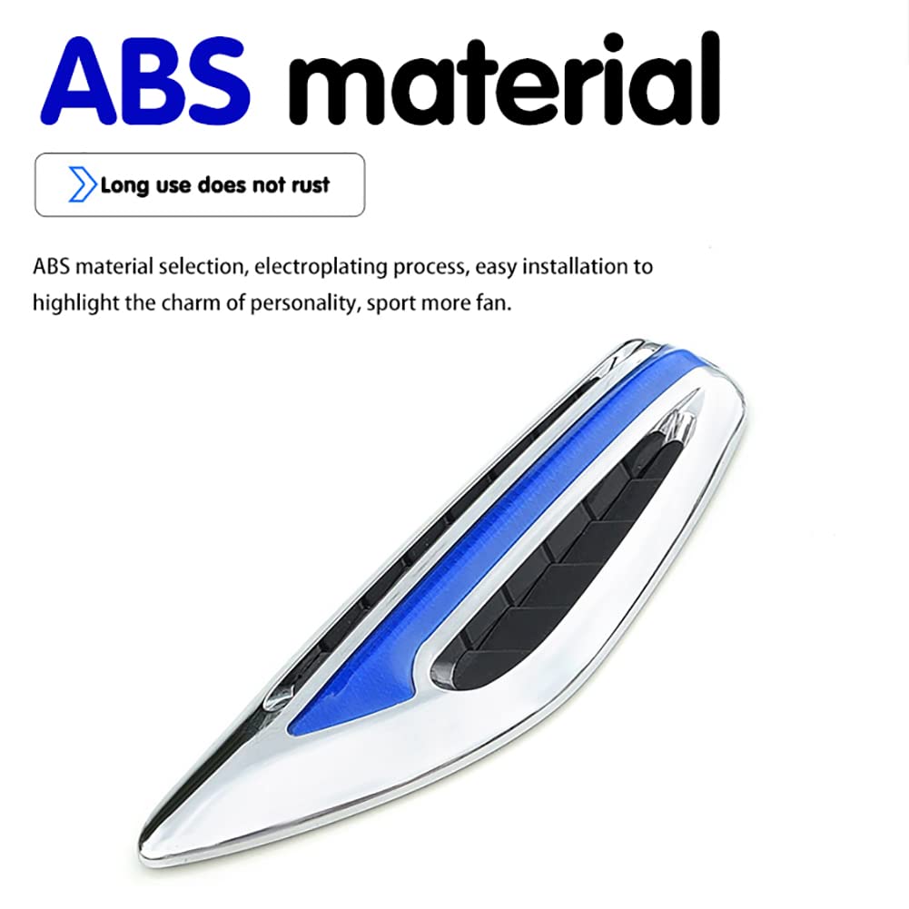 Universal Car Side Vents Stickers - 2PCS ABS Air Intake Flow Vent Cover Decorative Fender Trim (White) | Enhance Vehicle Style for Sports Cars & Custom Rides