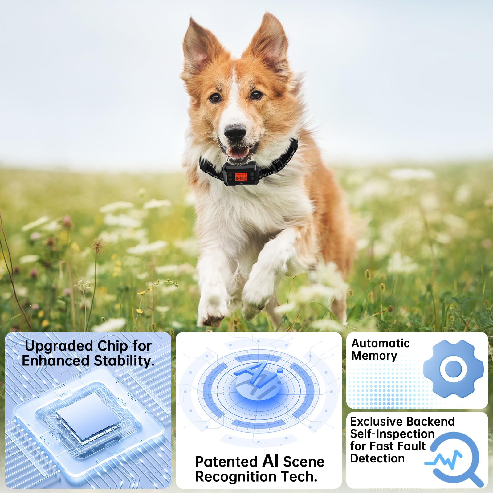 PETHEY GPS Dog Fence System - Wireless Electric Dog Fence with 999 Yard Range, IPX7 Waterproof Collar for 10-110lb Pets | Perfect for Backyard, Farm & Outdoor Dog Training