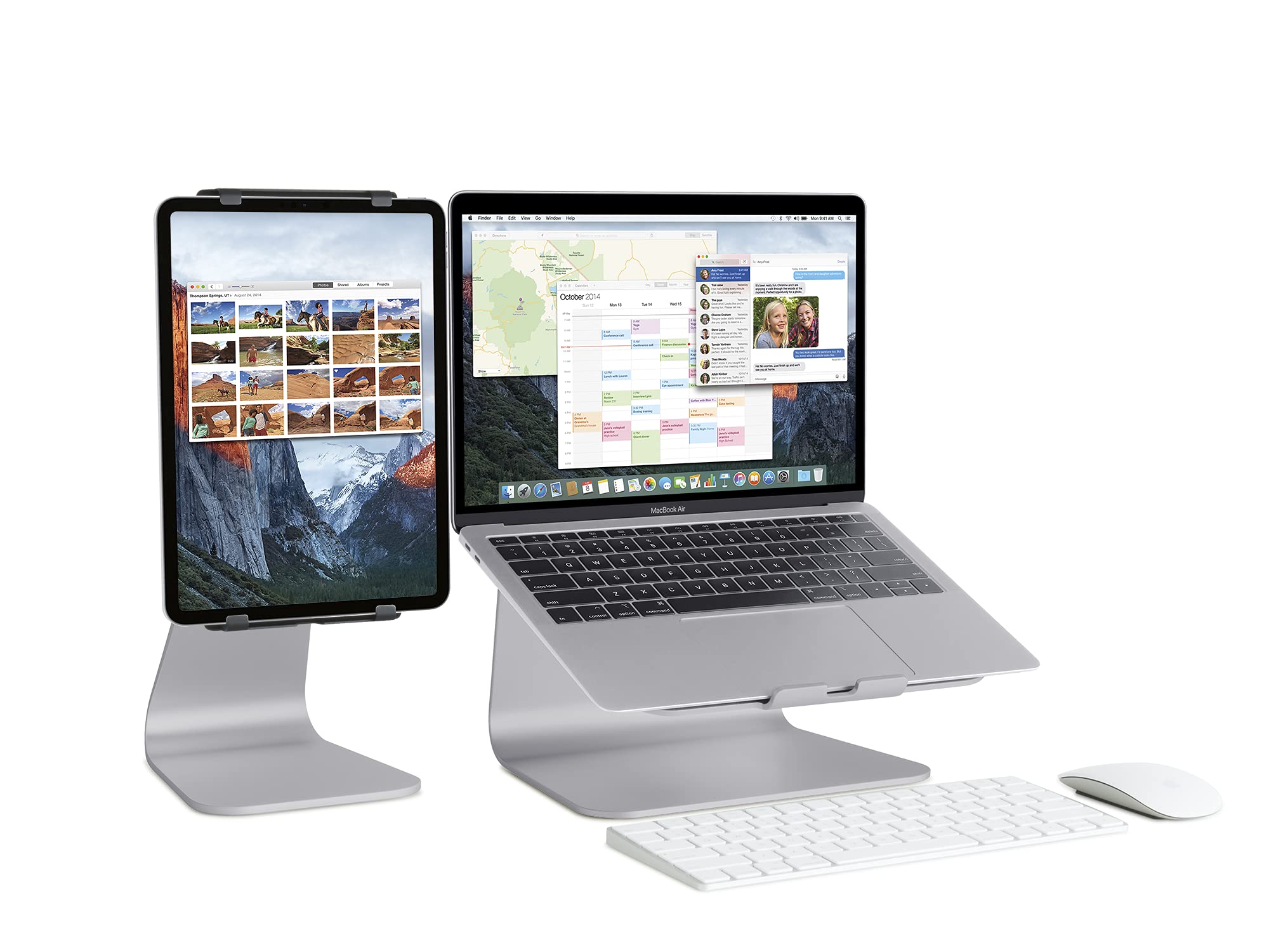Rain Design mStand Laptop Stand for MacBook Pro & Air - Ergonomic Aluminum Computer Holder - Space Gray (Perfect for Home Office & Workspace Setup)