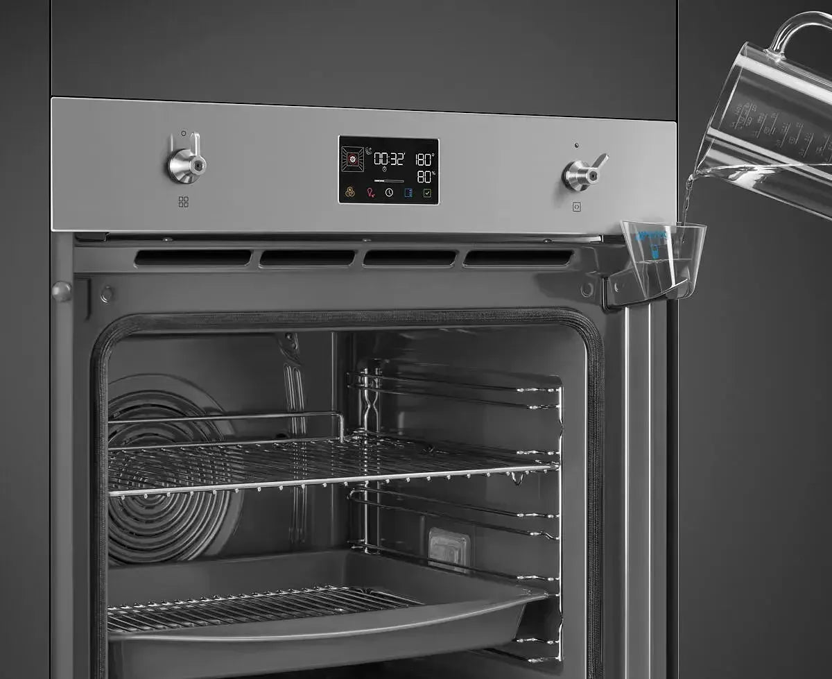 Smeg 60cm Classic Pyrolytic Steam Oven with Probe - Stainless Steel Built-in Oven for Professional Baking & Healthy Cooking | Perfect for Home Chefs & Modern Kitchens