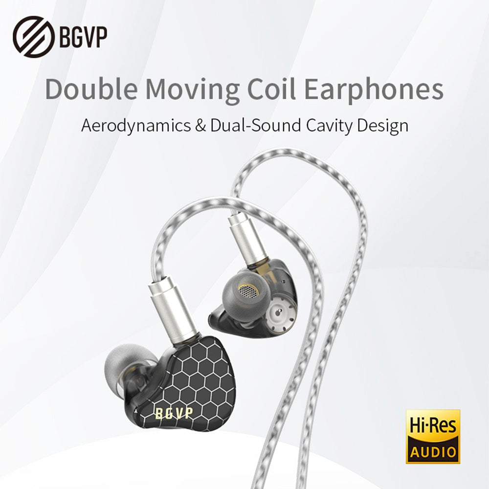 BGVP Scale Dual Dynamic Driver In-Ear Monitors - High Fidelity Wired Earbuds for Audiophiles, Musicians & Gaming - Perfect for Studio Recording, Live Performances & Travel