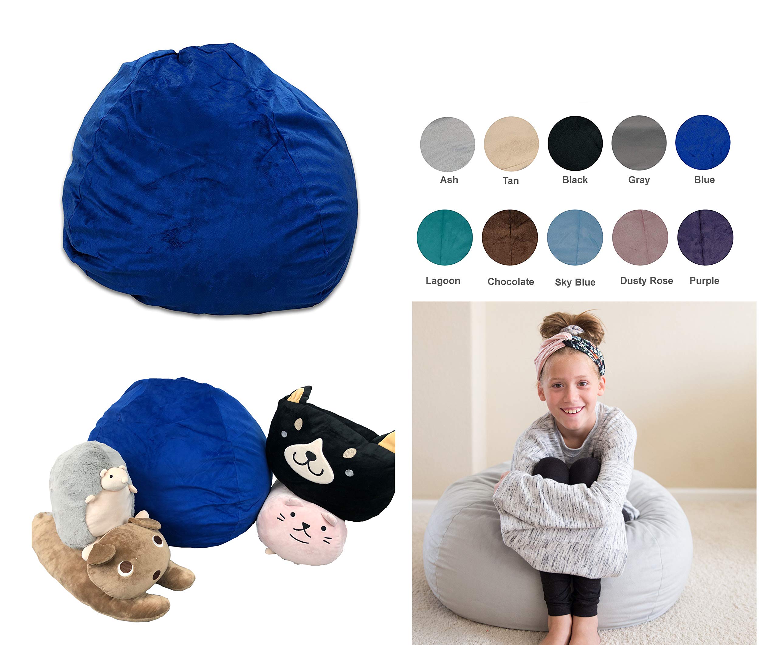 Premium Kids Memory Foam Bean Bag Chair - 3ft Comfortable & Washable Cover for Boys & Girls | Perfect for Bedroom, Playroom, Reading Nook & Gaming Setup