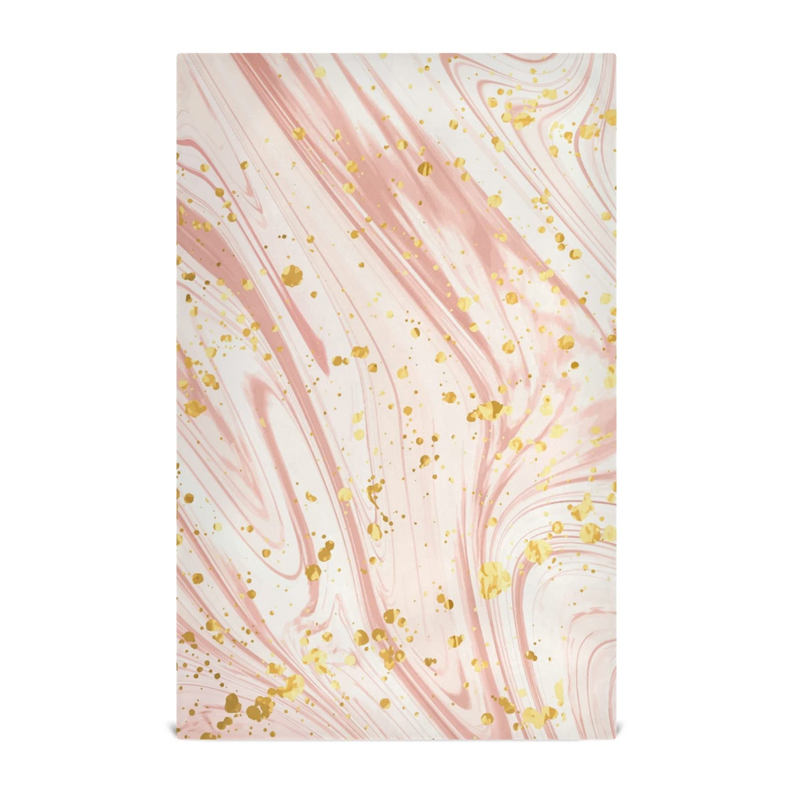 ALAZA Premium Liquid Gold Rose Marble Pattern Kitchen Towels Set of 4 - 18