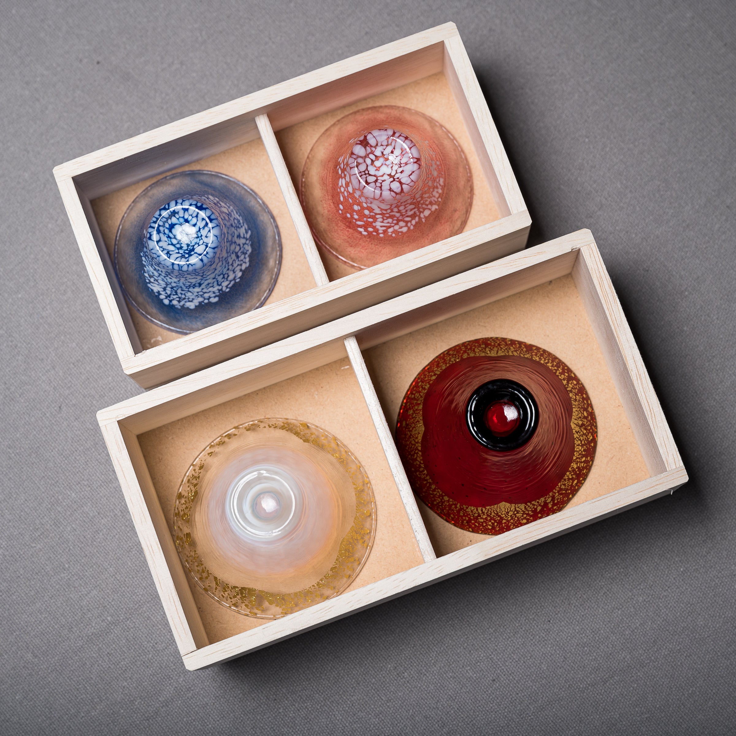 Mt. Fuji Pair Sake Cup Set with Wooden Gift Box - Traditional Japanese Ceramic Drinking Cups for Sake, Wine & Tea - Perfect for Home Bars, Japanese Restaurants & Cultural Gift Giving