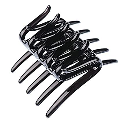 NYAMAH SALES French Double-Sided Interlocking Hair Clips for Women - Strong Hold No Slip Ponytail Grip - Black Hair Accessories for Girls & Women (1pc) - Perfect for Workouts, Office & Everyday Styling
