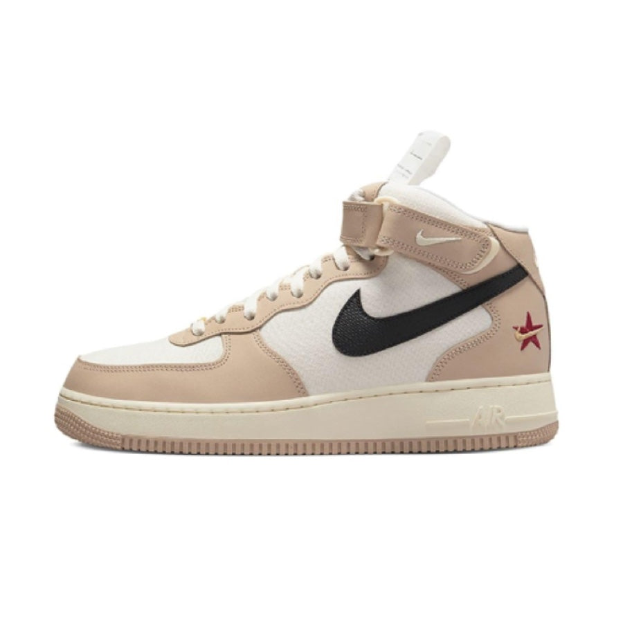 Nike Air Force 1 Mid '07 Sneakers - Black Pale Ivory Coconut Milk Colorway | Men's Basketball Shoes for Casual Wear & Street Style