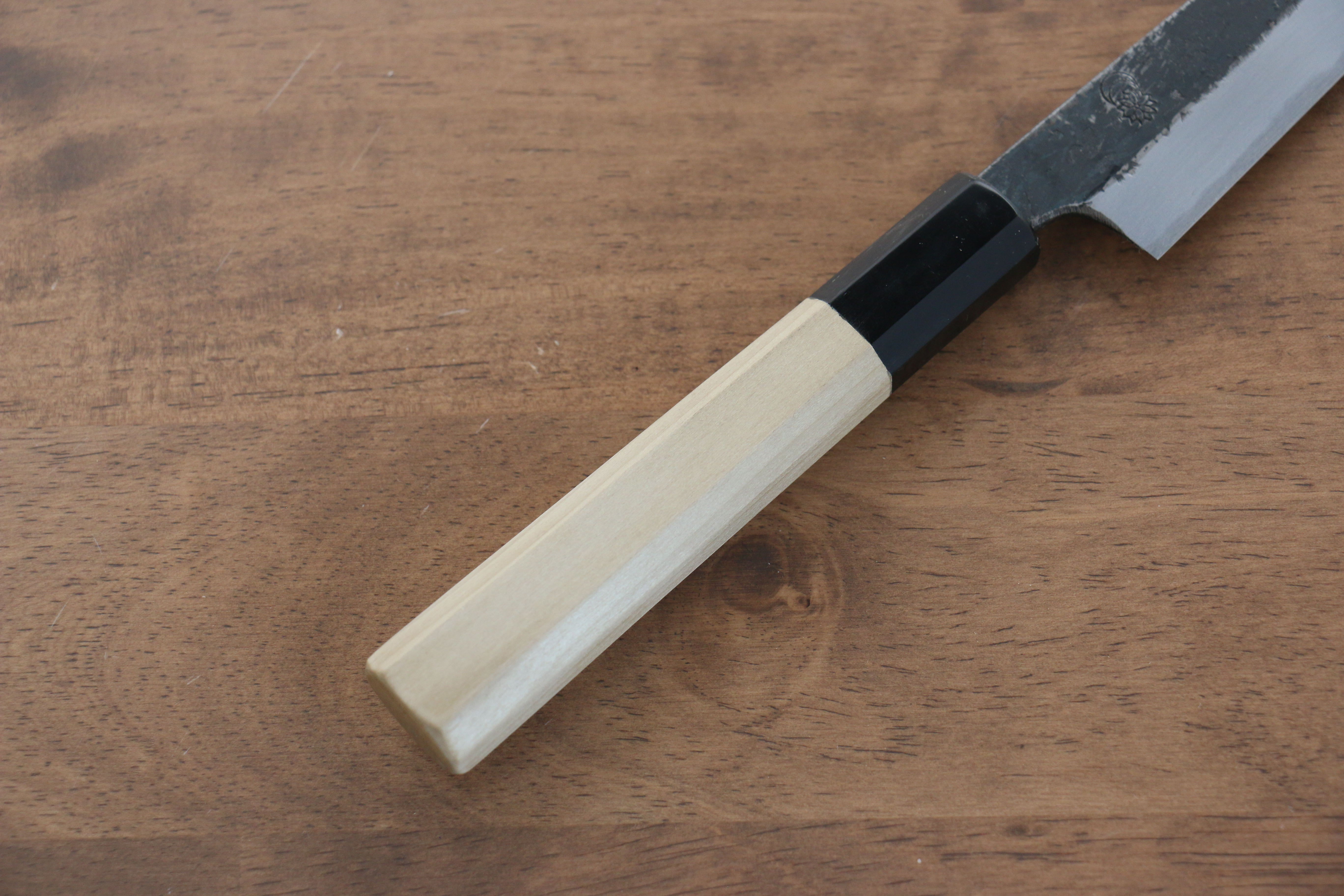 Premium Kikuzuki White Steel No.2 Black Kiritsuke Petty Knife 135mm - Magnolia Wood Handle - Japanese Kitchen Utility Knife for Slicing, Chopping & Precision Cutting - Perfect for Chefs & Home Cooks