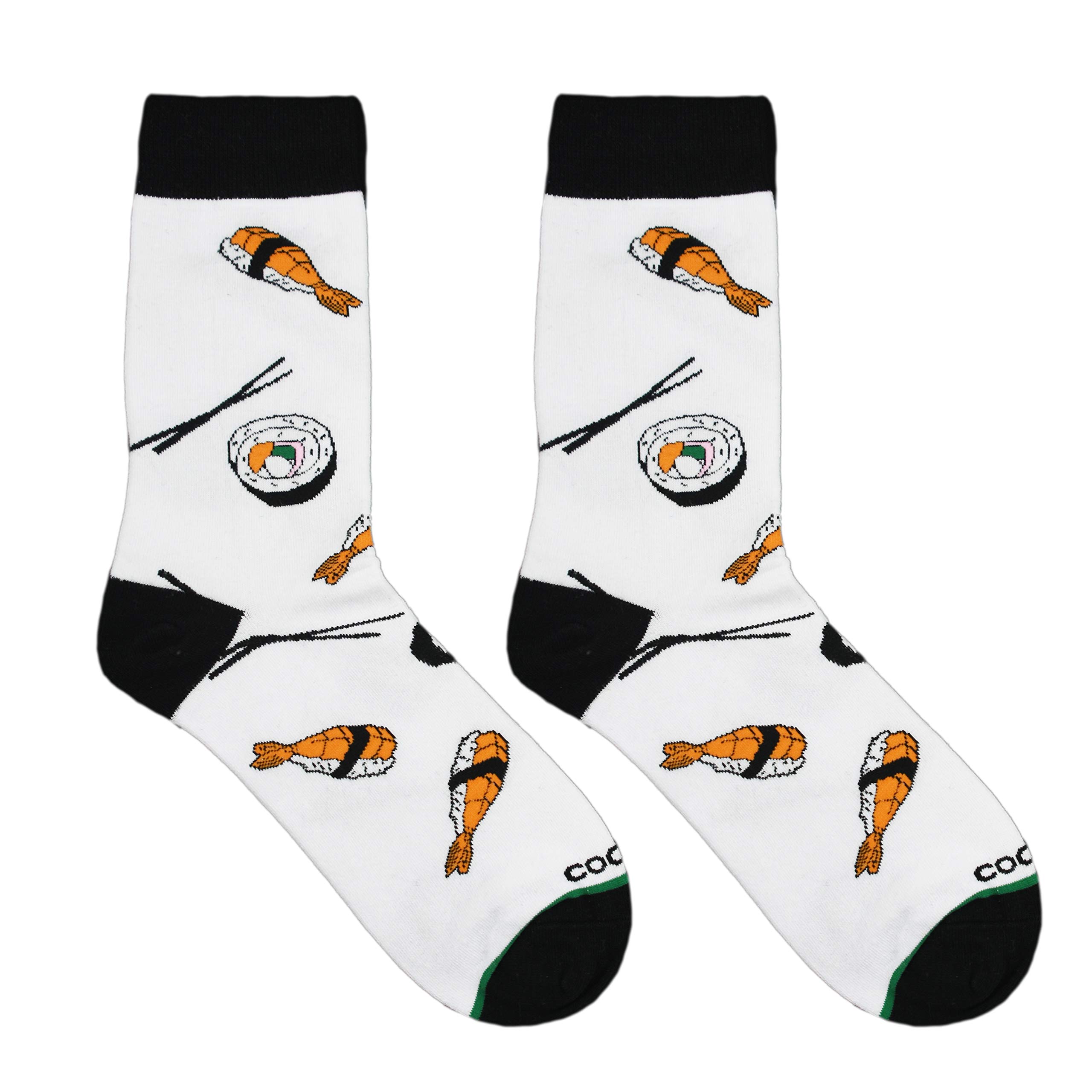 Fun Novelty Crew Socks for Men & Women - Sushi Graphic Print, Comfortable Large Size - Perfect for Cosplay, Gifts, and Everyday Wear