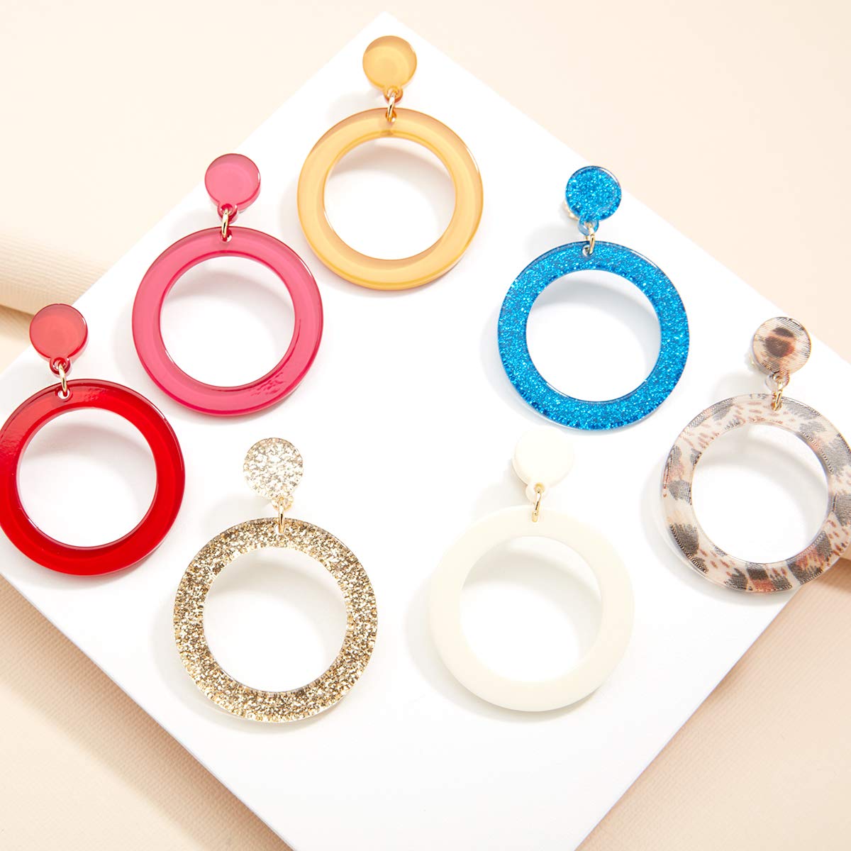 ZENZII Colorful Acrylic Resin Drop & Dangle Hoop Earrings for Women - Trendy Handmade Statement Jewelry for Parties, Weddings & Everyday Wear