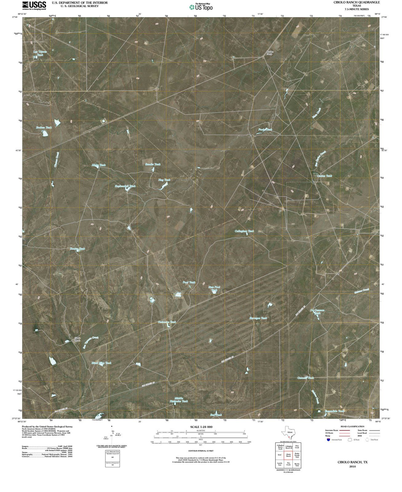 **Vintage 2010 Cibolo, TX USGS Historical Topographic Map - 35x44 Inch Large Wall Art Decor for Home, Office & Gifts - Texas Maps Collection**