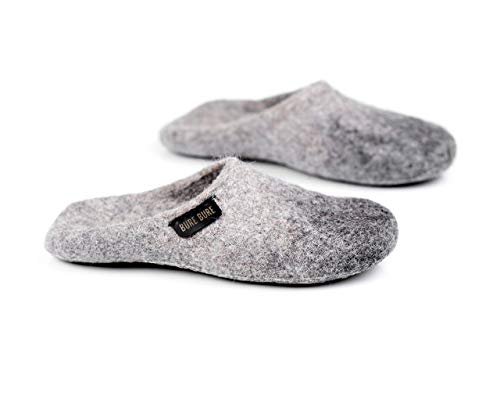 BureBure Ombre Felted Wool Slides Slippers for Men - Comfortable House Shoes for Indoor & Outdoor Use - Perfect Father's Day Gift for Dad, Husband, Boyfriend