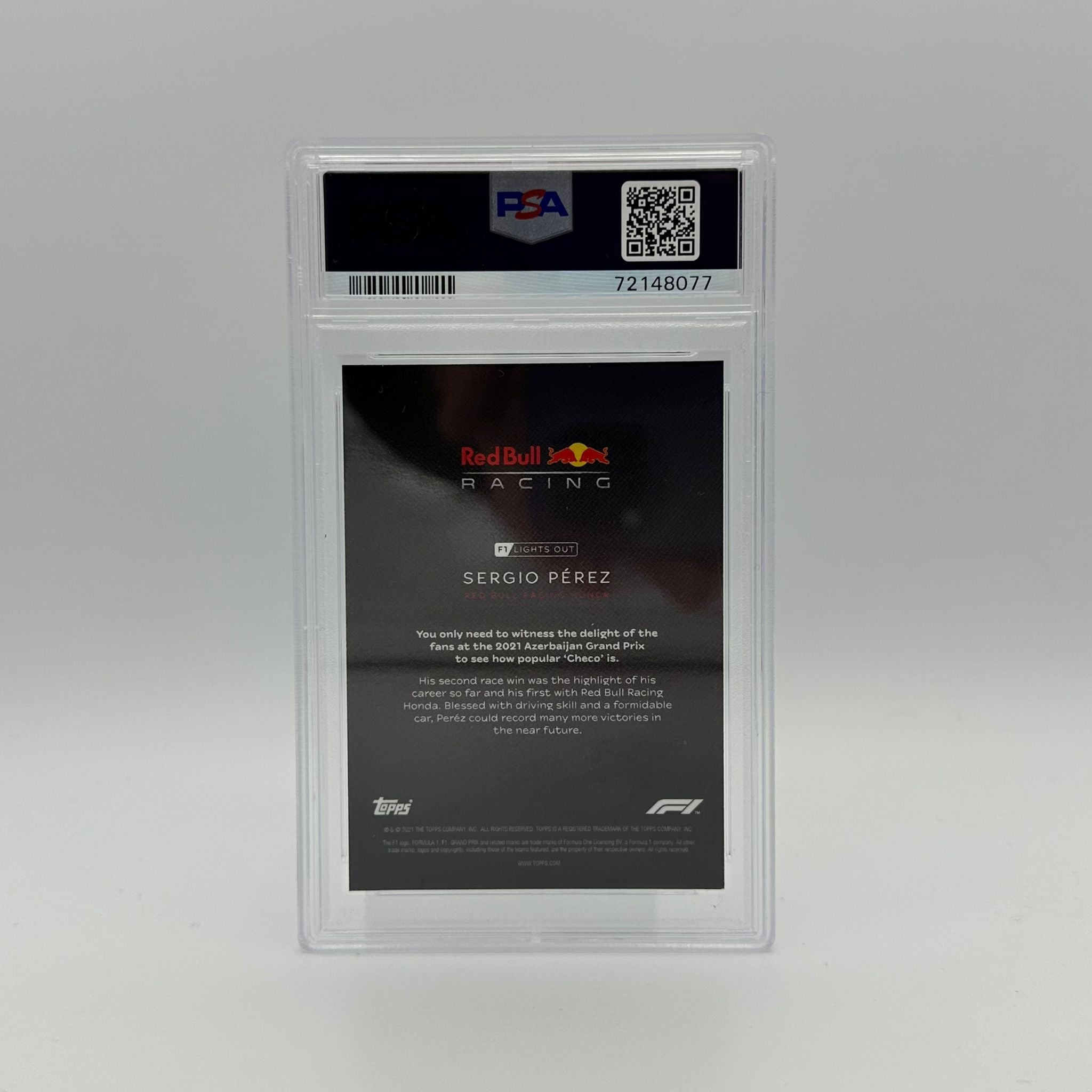 PSA 9 Graded 25/50 Sergio Perez F1 Racing Driver Aqua Parallel Trading Card - Perfect for Collectors, Sports Memorabilia Fans & Formula 1 Enthusiasts