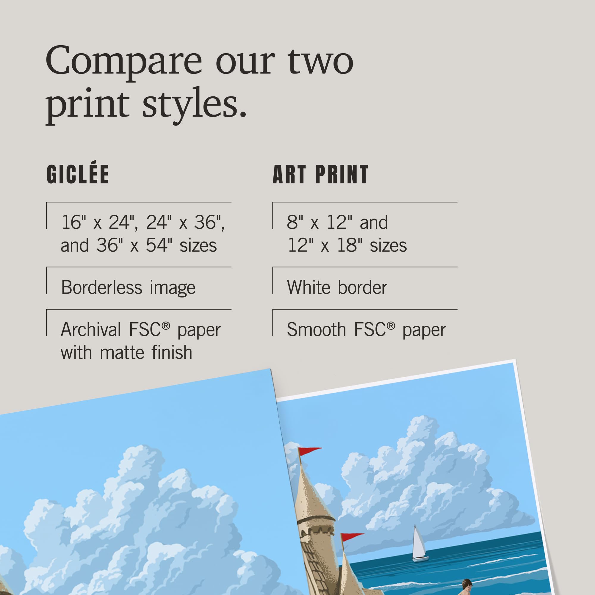 Lantern Press 16x24 Inch Giclee Art Print - Coastal Sand Castle Wall Decor for Beach House, Living Room & Bedroom