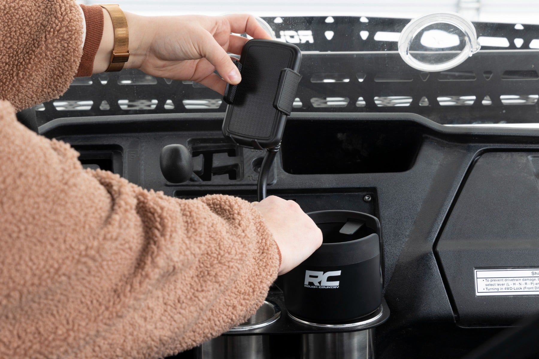 2 in 1 Expanding Cup Holder and Phone Stand - Portable Car Accessories for Coffee, Drinks & Smartphones | Perfect for Road Trips, Commuting and Travel