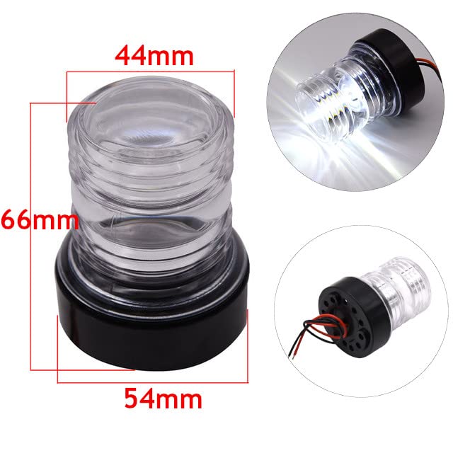 12V LED Marine Navigation Anchor Light - 360 Degree All-Round White Waterproof Boat Yacht Lamp for Fishing & Sailing | Perfect for Night Cruising, Docking & Emergency Situations