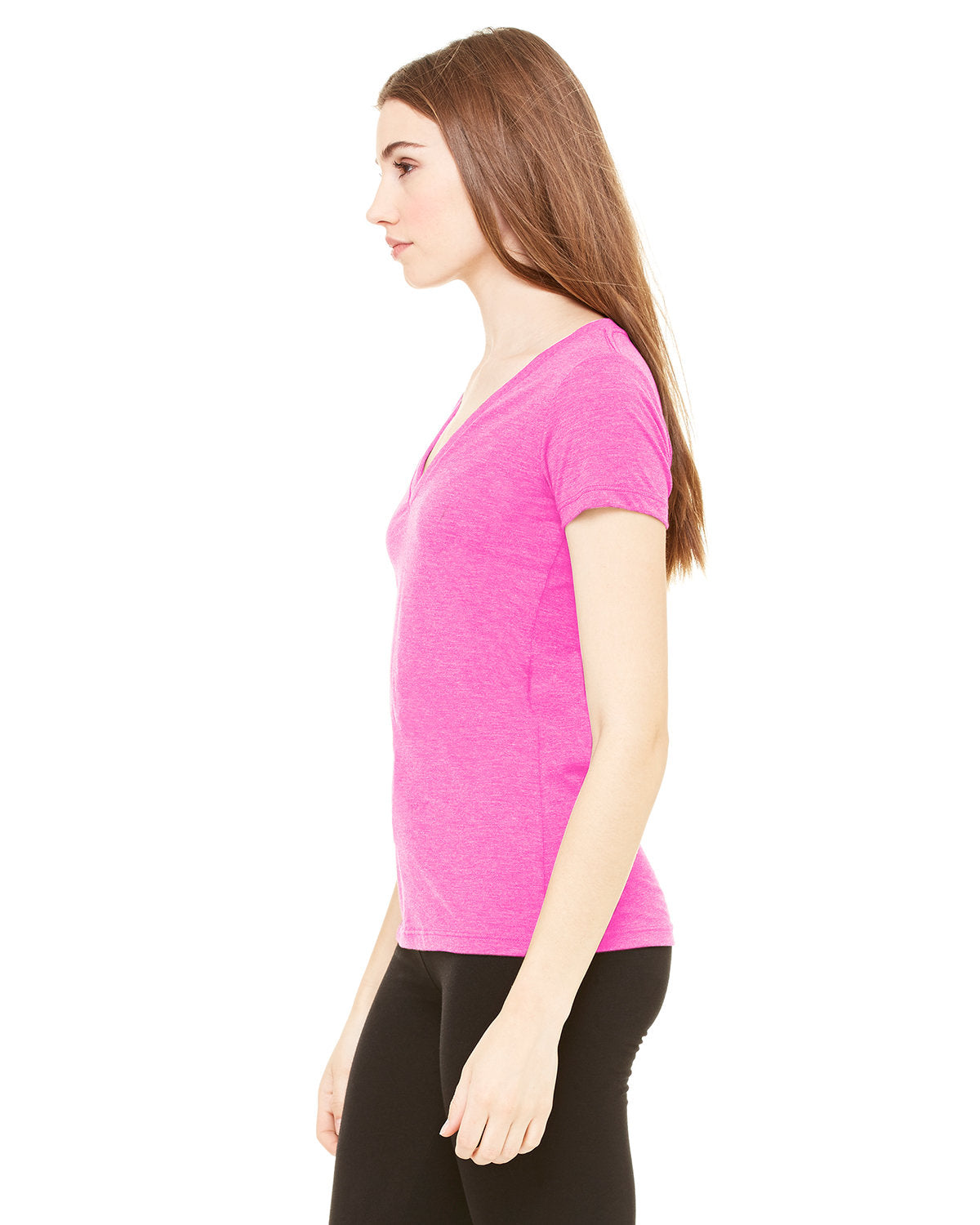 Bella + Canvas 8435 Women's Triblend Short Sleeve V-Neck T-Shirt - Soft & Comfortable Casual Tee for Everyday Wear, Gym, and Layering