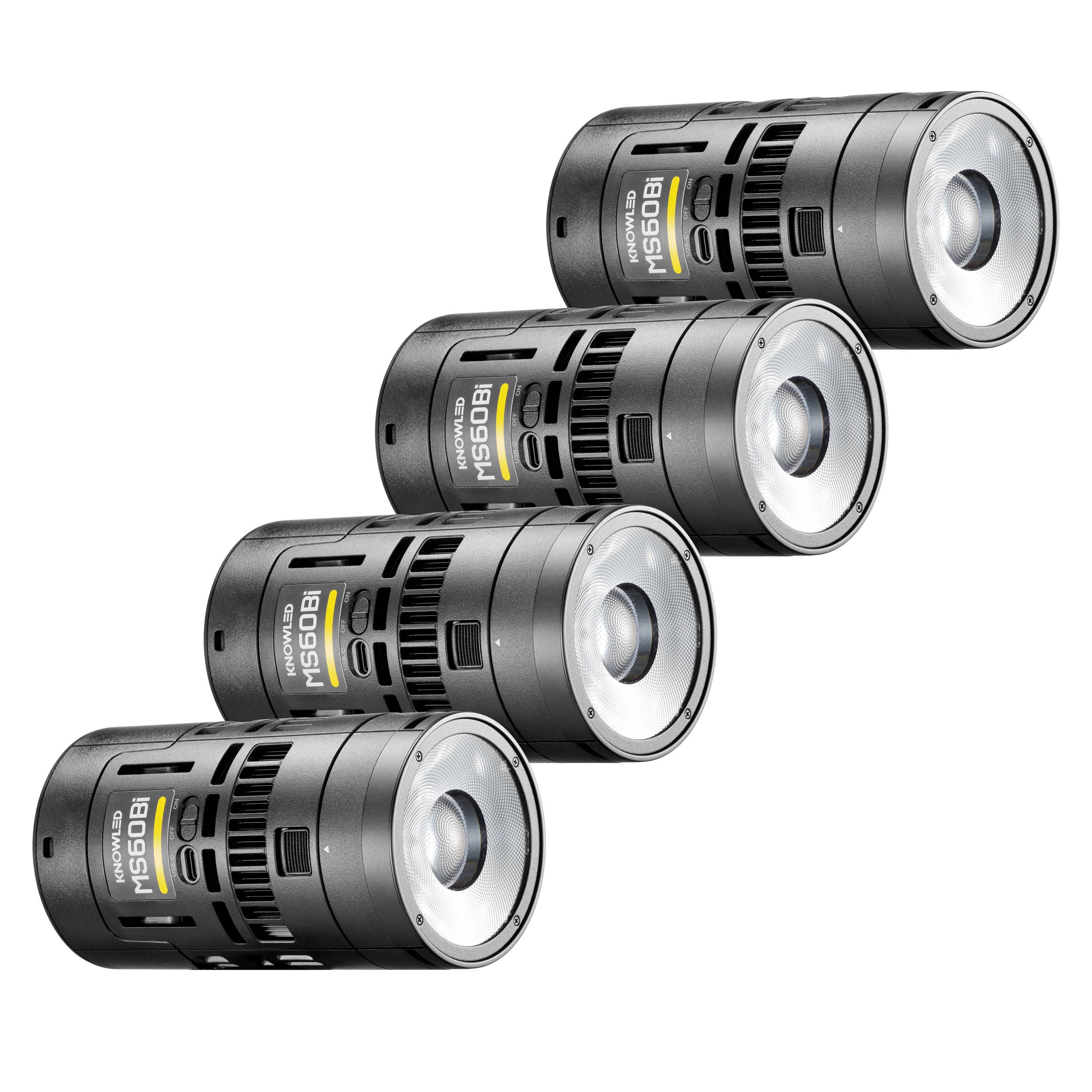KNOWLED MS60Bi 4K Super Compact Bi-Color LED Video Light Kit with 4 Heads - Perfect for YouTube Videos, Photography, and Studio Lighting