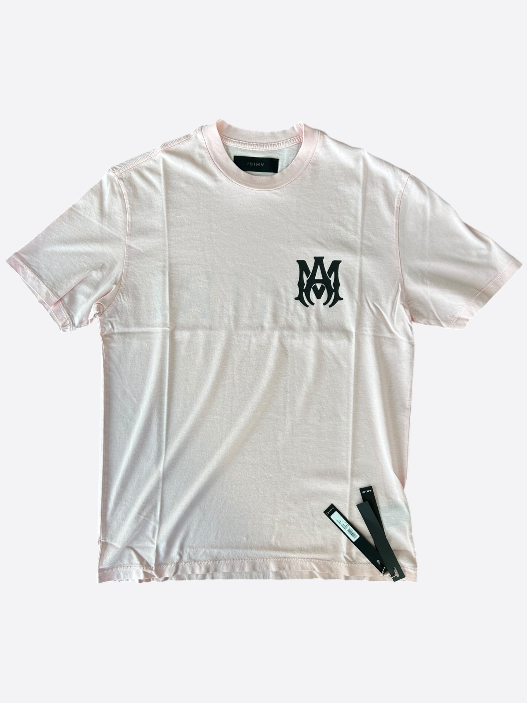 Amiri Pink & Black MA Core Logo T-Shirt for Men - Stylish Graphic Tee for Casual Wear & Street Fashion