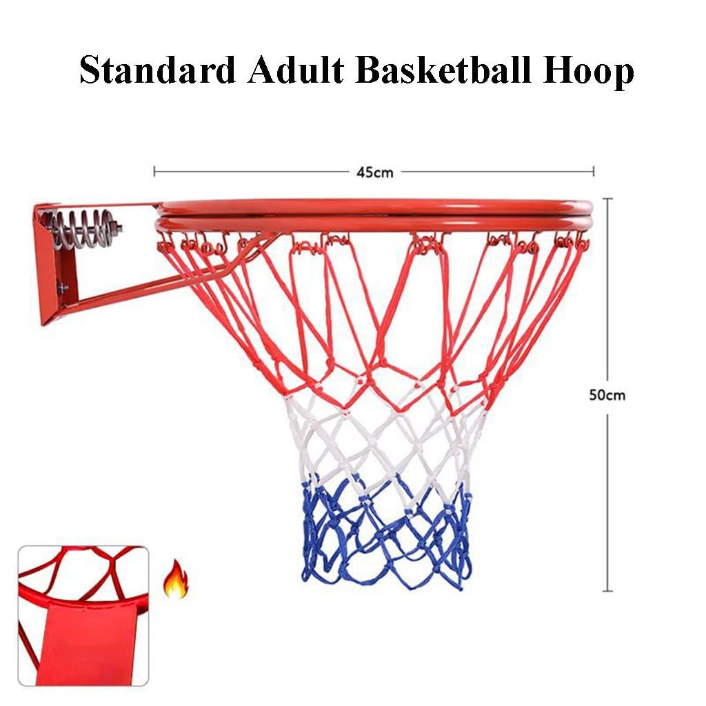 Wall Mounted Basketball Hoop for Indoor & Outdoor Use - Adjustable Height Backboard for Kids, Teens & Adults - Perfect for Driveway, Garage & Backyard Basketball Practice